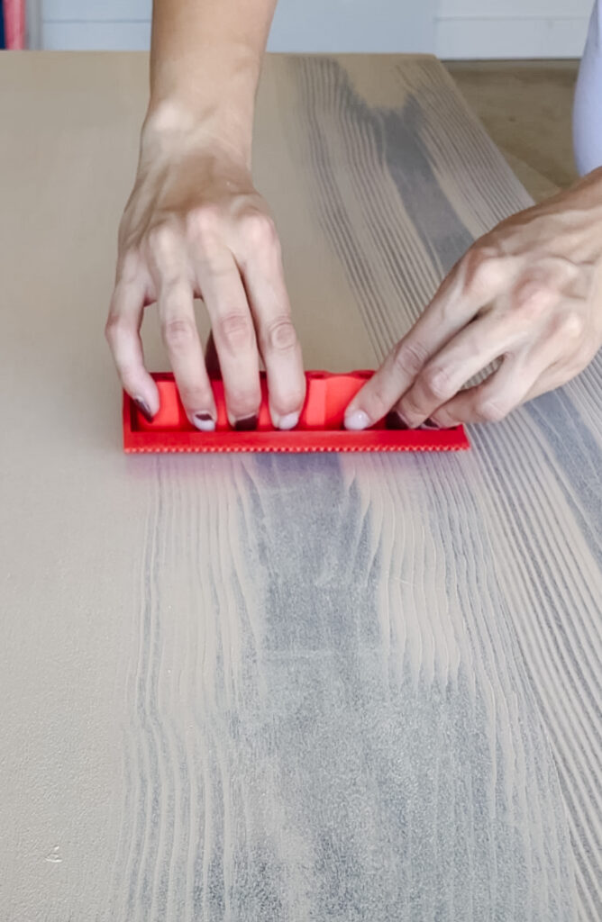 how to make furniture look like wood - adding the grains and stain