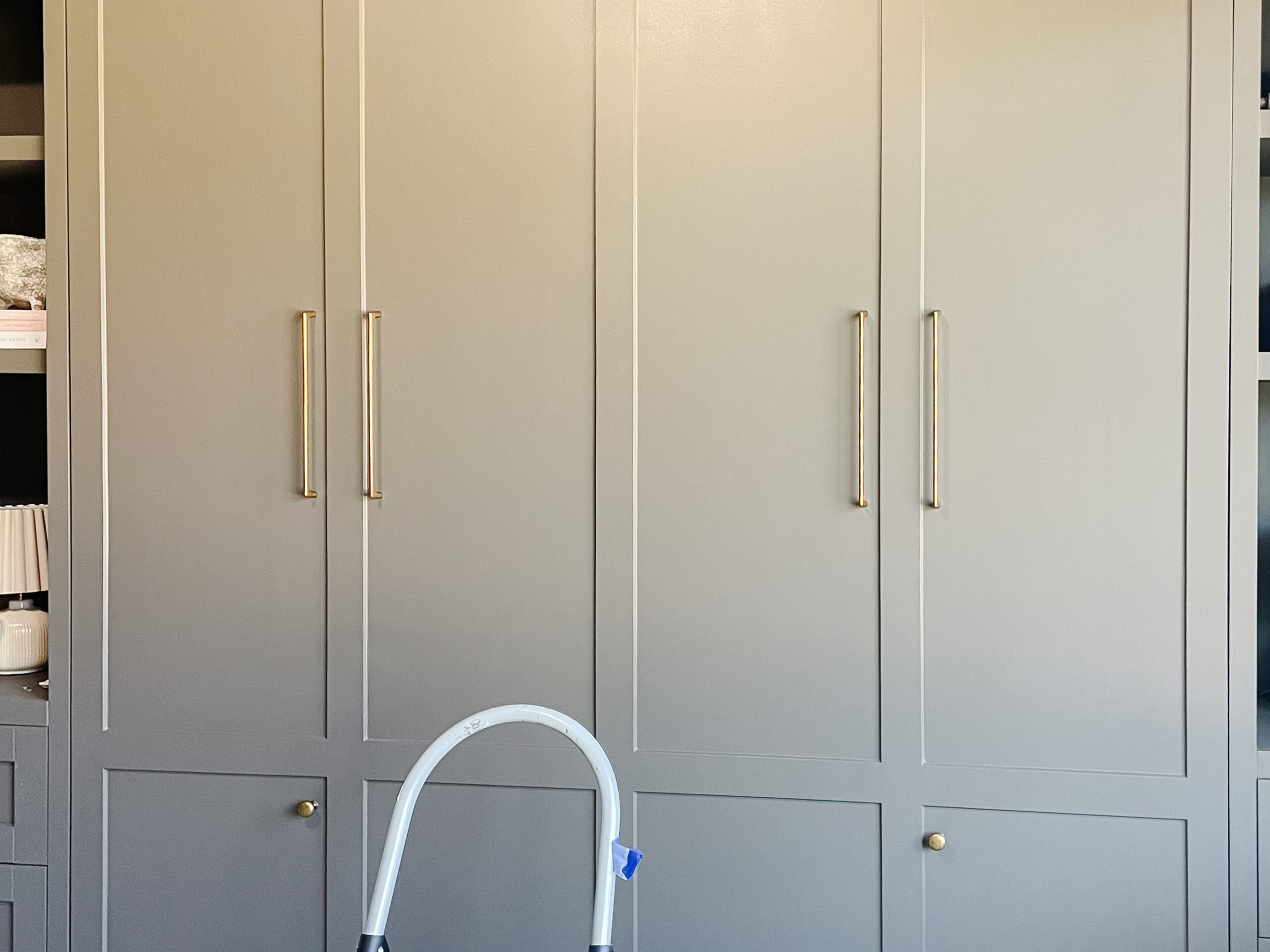 office built ins painted sherwin williams urbane bronze