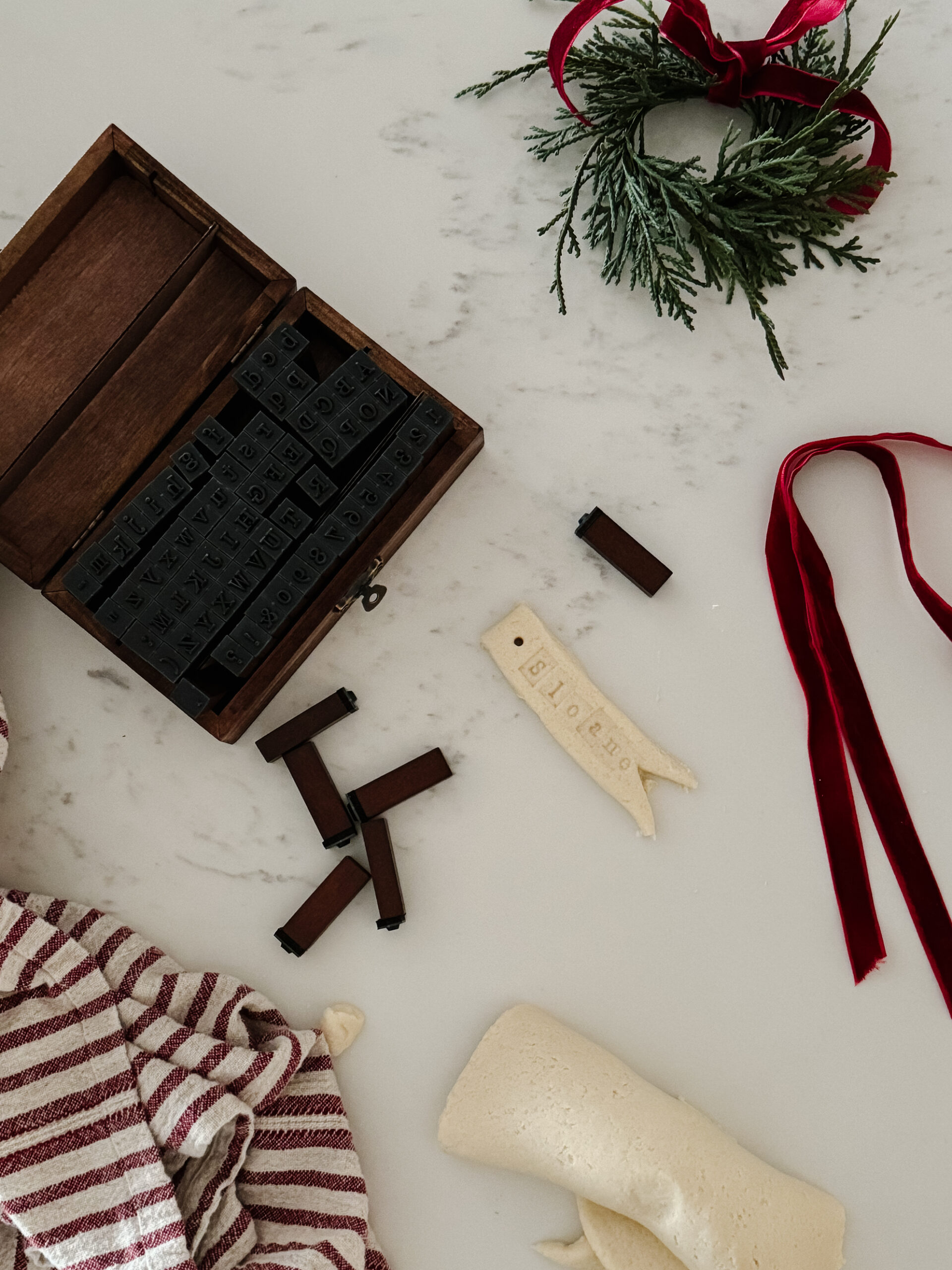 DIY gift tags for christmas in the making