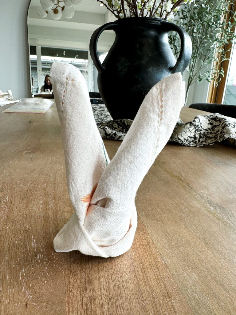 bunny ear napkin folds for easter