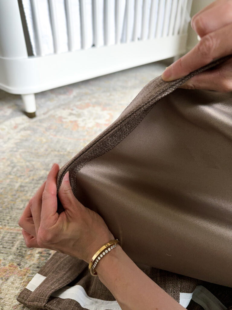 taping curtains together with fabric tape