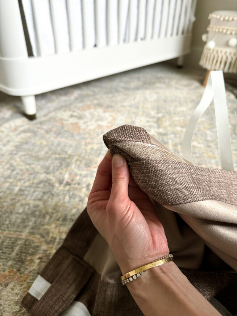 taping curtains together with fabric tape