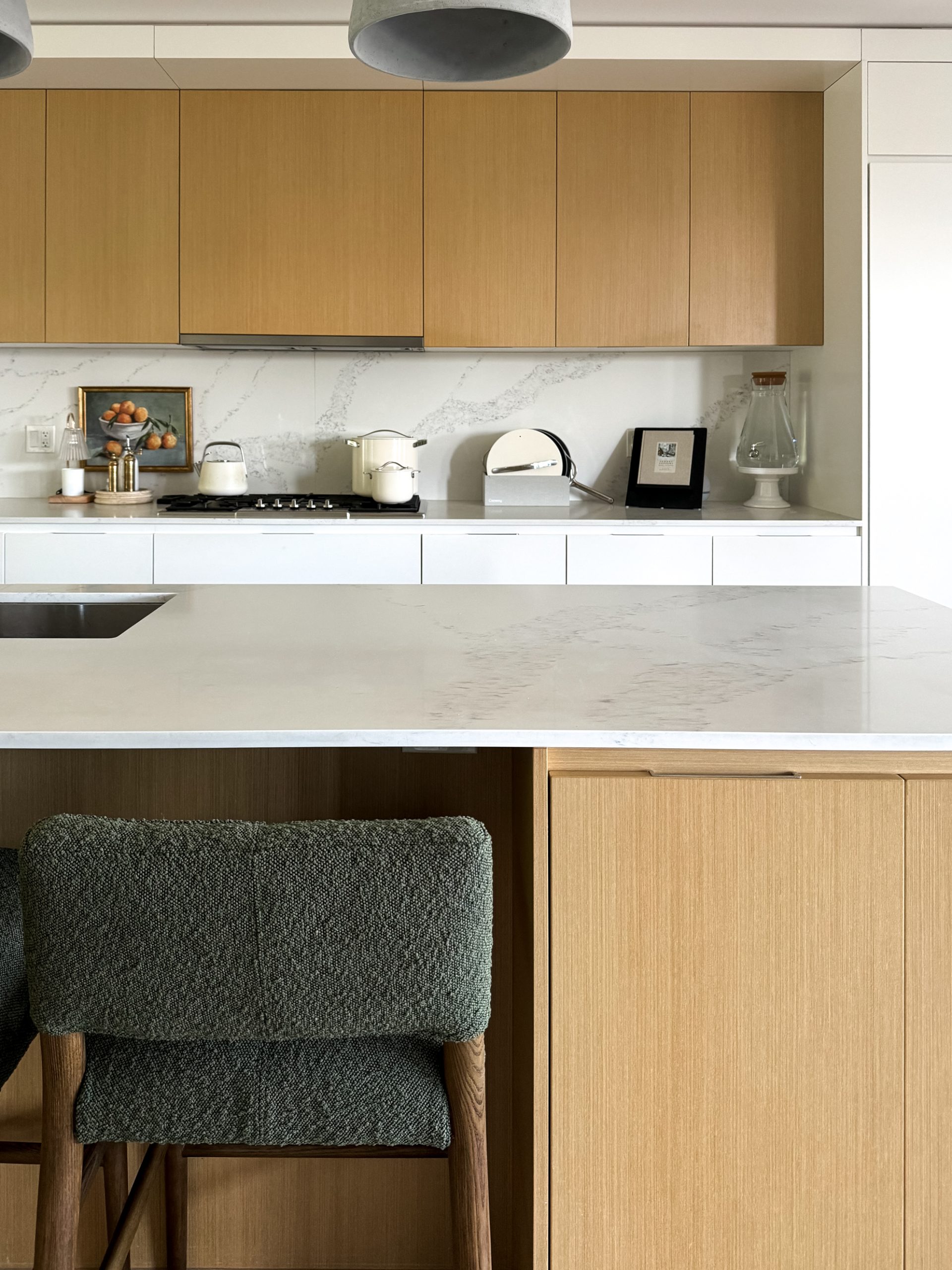 Caraway Cookware sitting on the kitchen counter