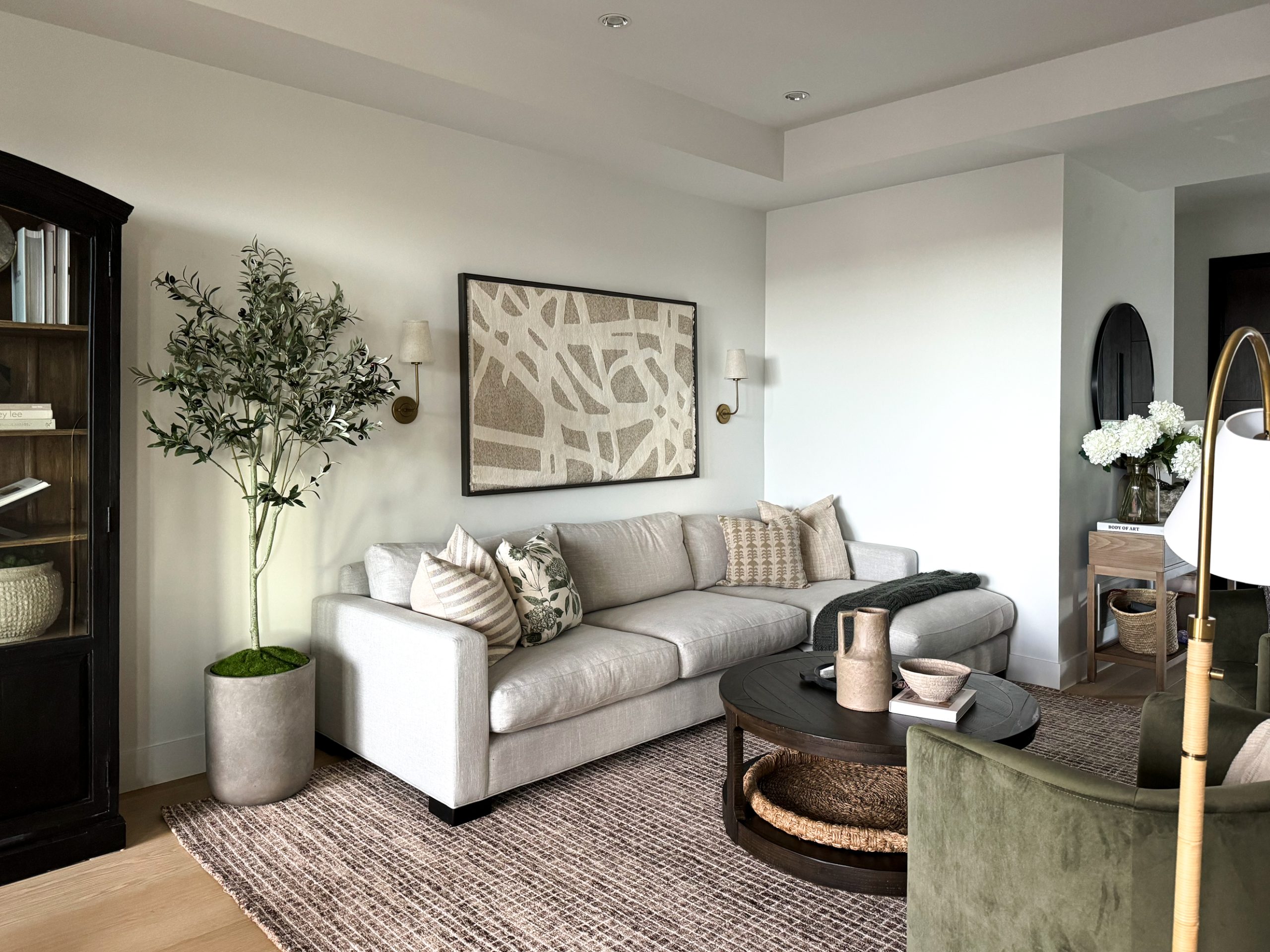 RugsUSA rug got a DIY face lift and is now some abstract art in a frame