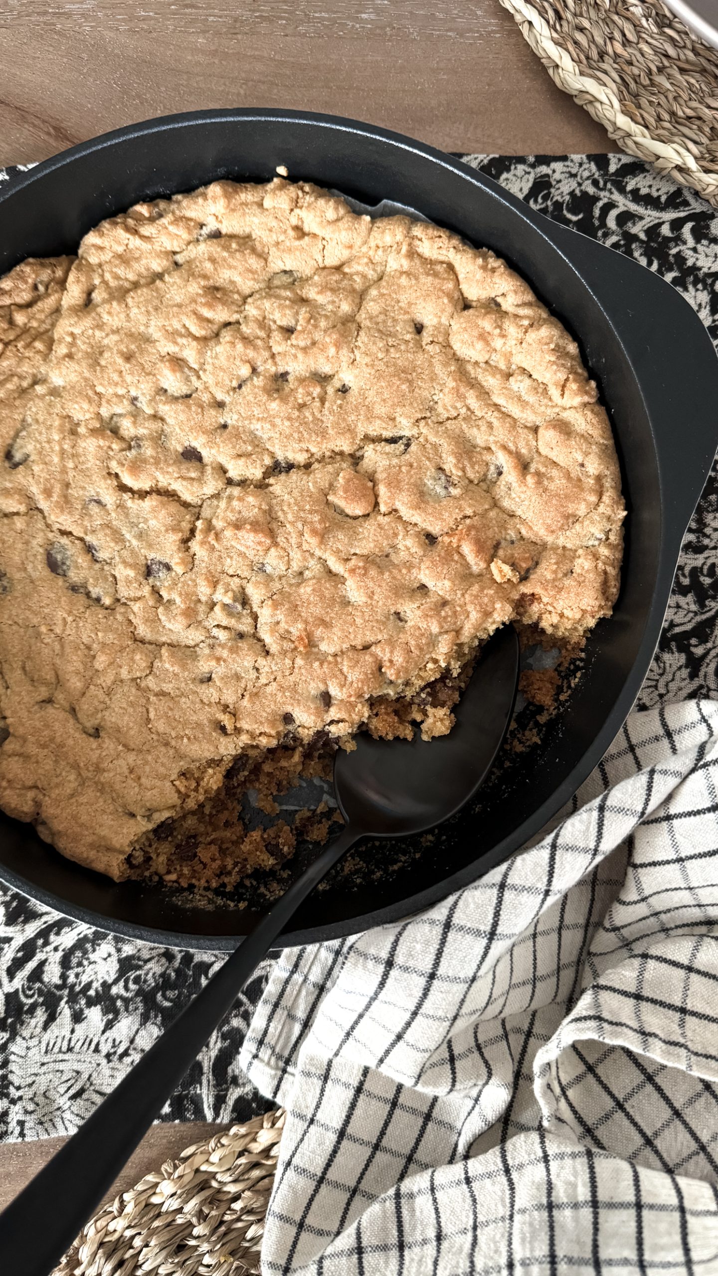 A pazookie in a caraway cast iron pan