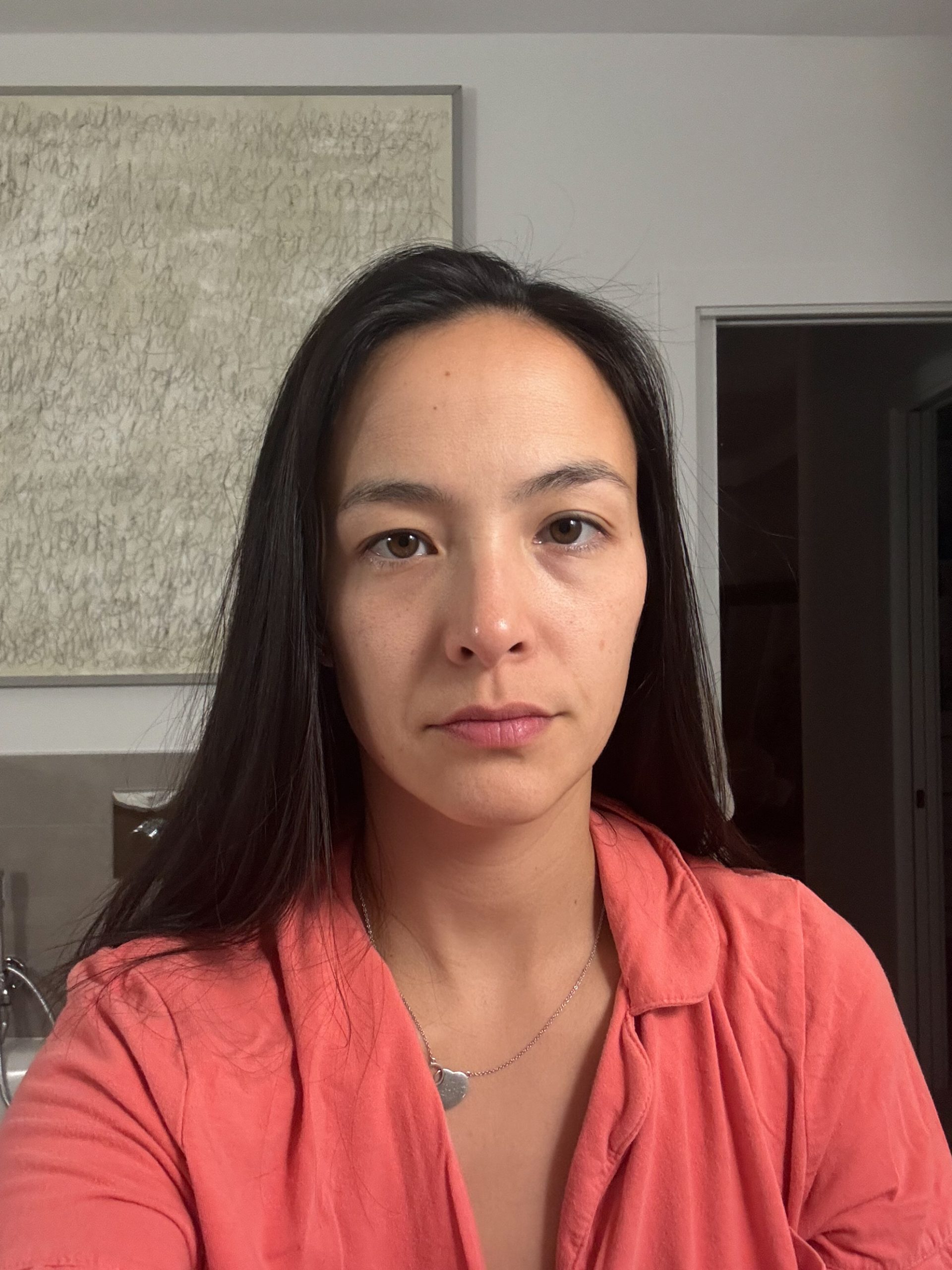 Omnilux Contour Face Redlight therapy mask review and results - a womans front profile