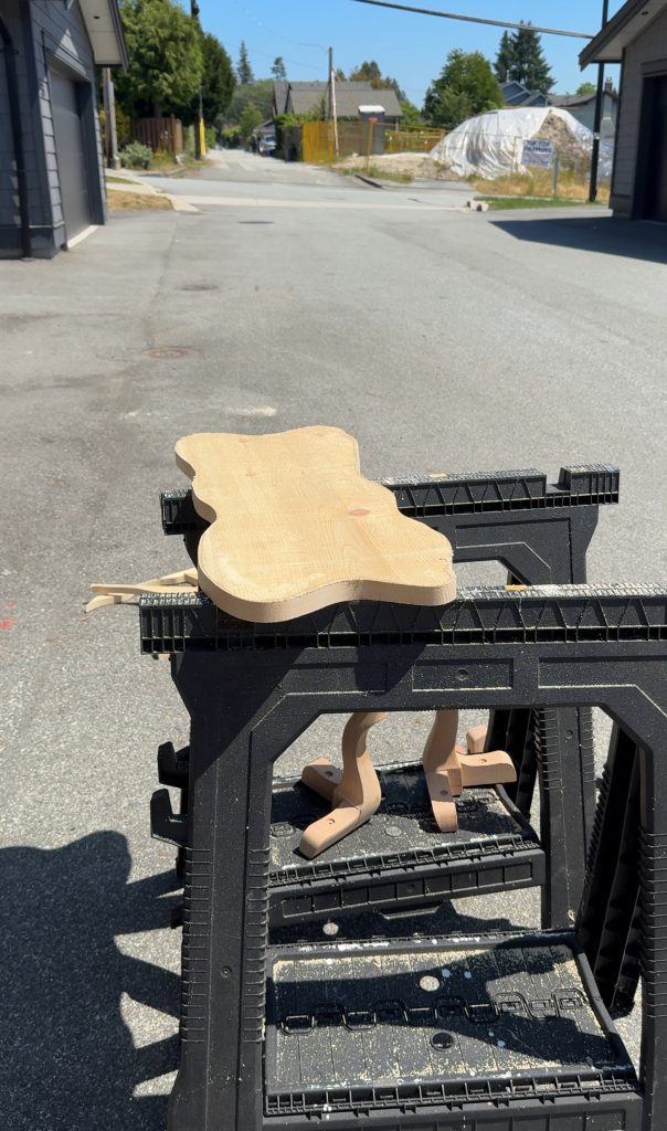 the top of the desk riser cut out