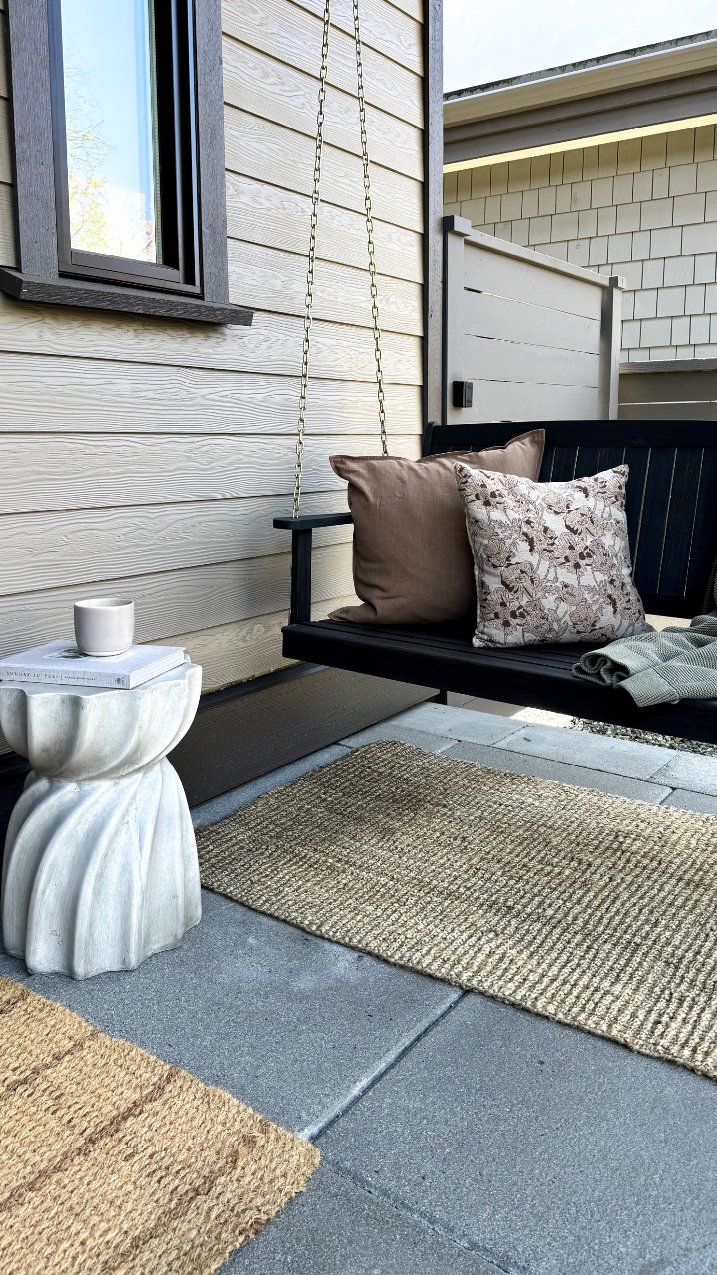 Styling outdoor spaces with a concrete side table