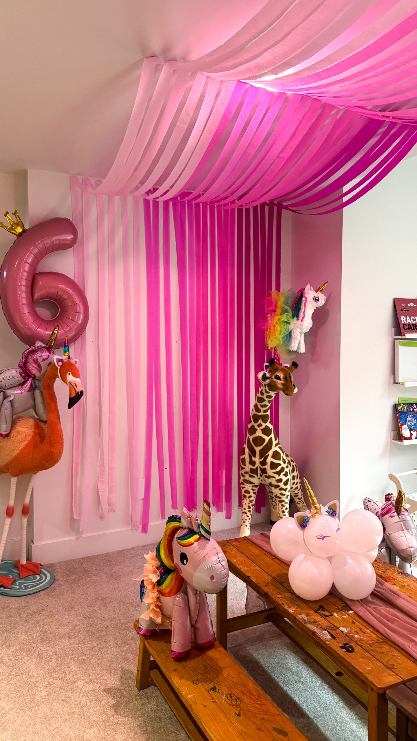 unicorn den with ballerina streamers