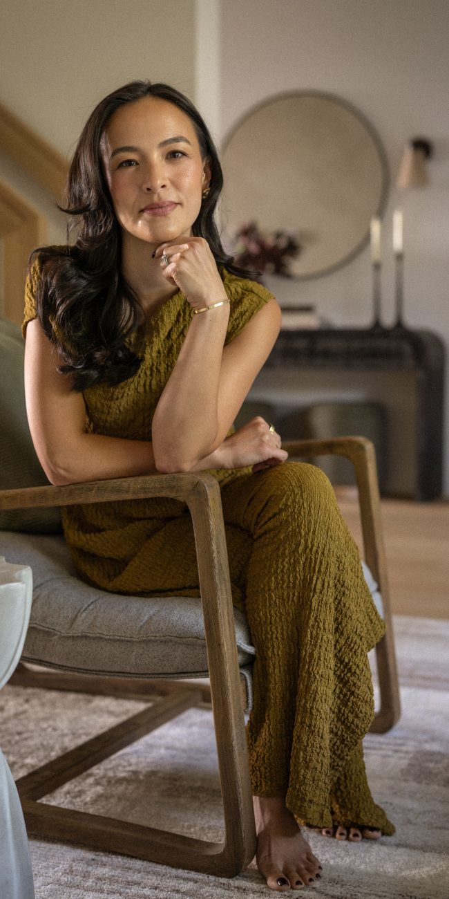 Samantha Potter Home sitting on a chair